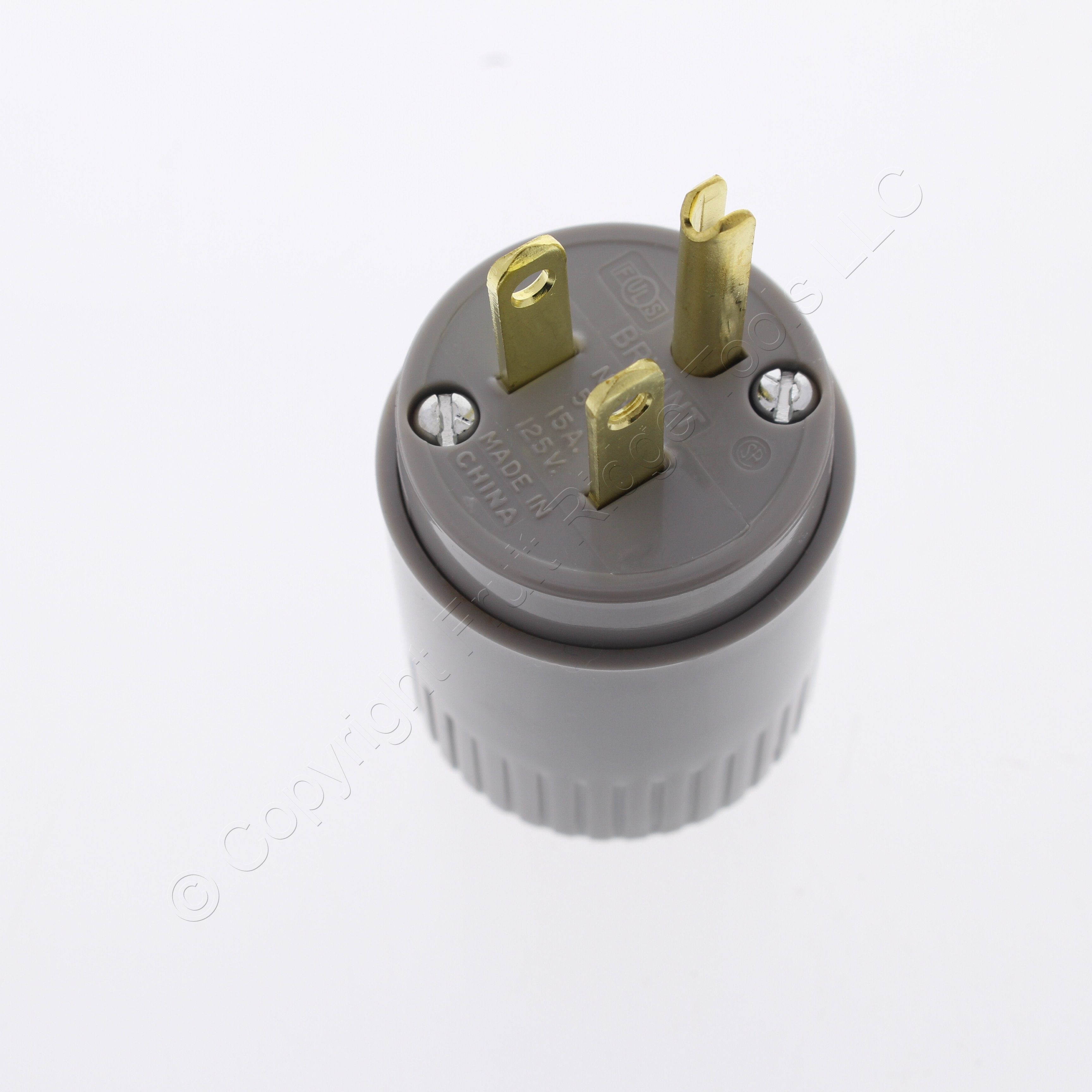 Bryant Hubbell Gray INDUSTRIAL Straight Blade Plug NEMA 5
