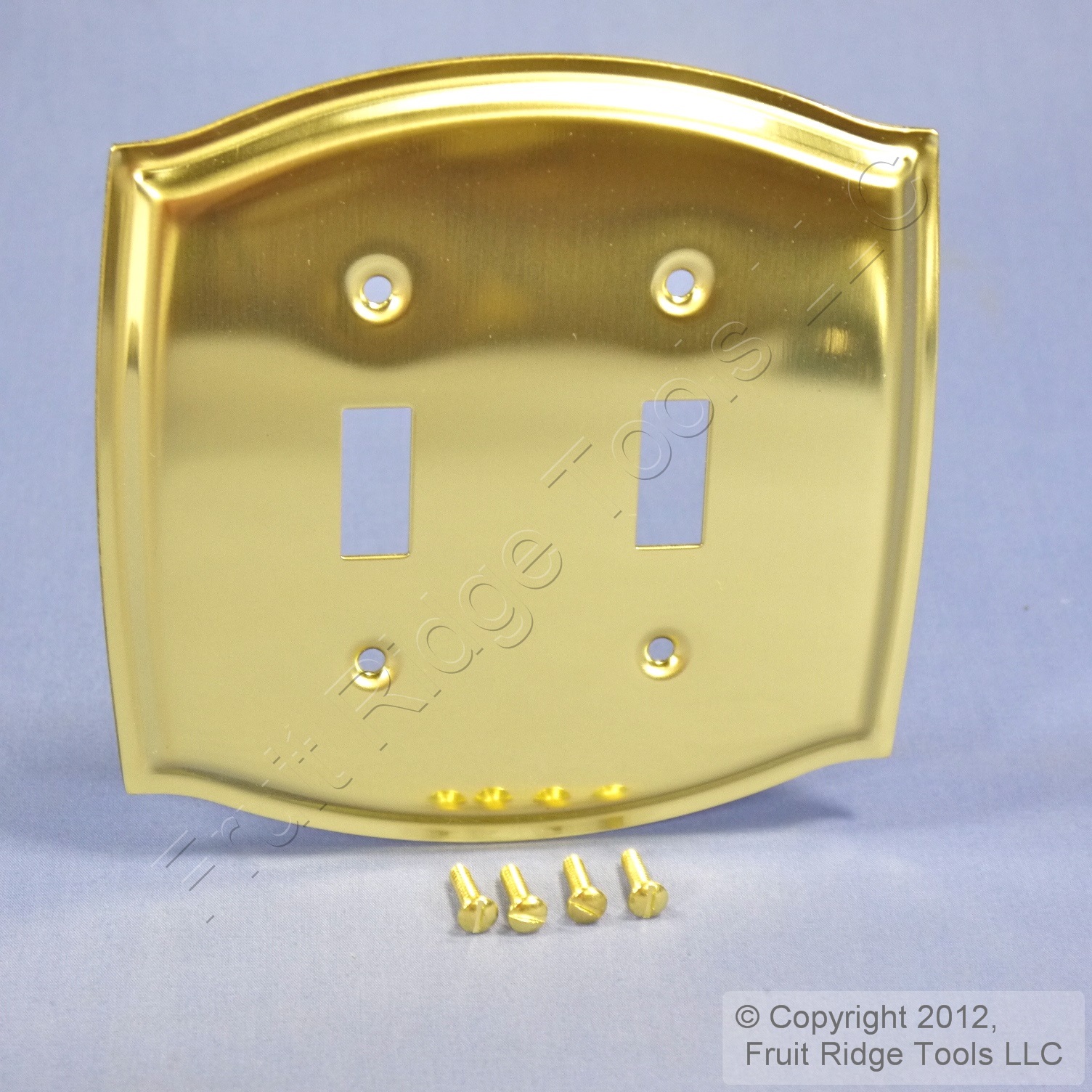 Solid Polished Brass 2Gang Toggle Switch Cover Decoratortive Wall