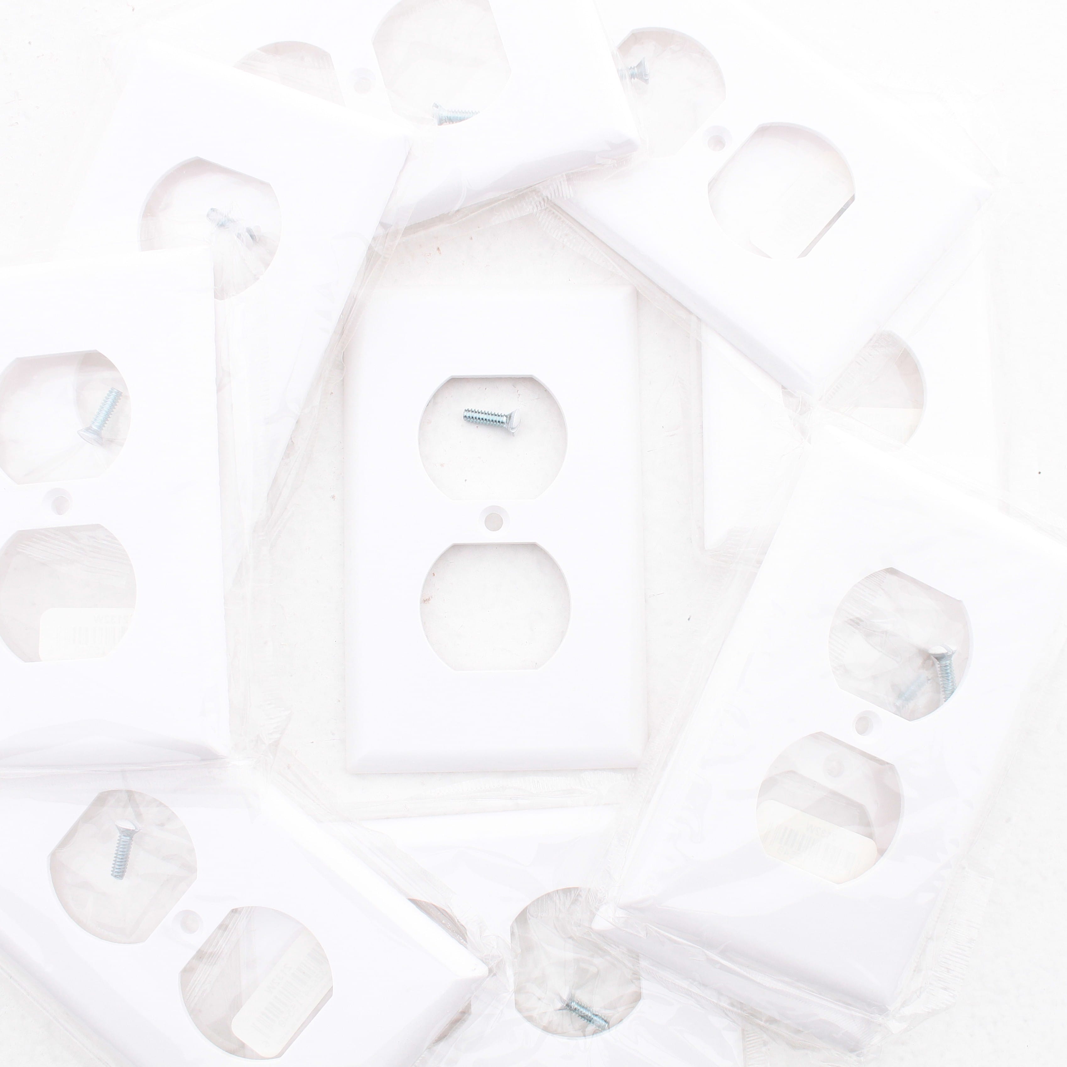 Cooper 2132W White 1-Gang Outlet Duplex Receptacle Thermoset Wallplates 10pcs
