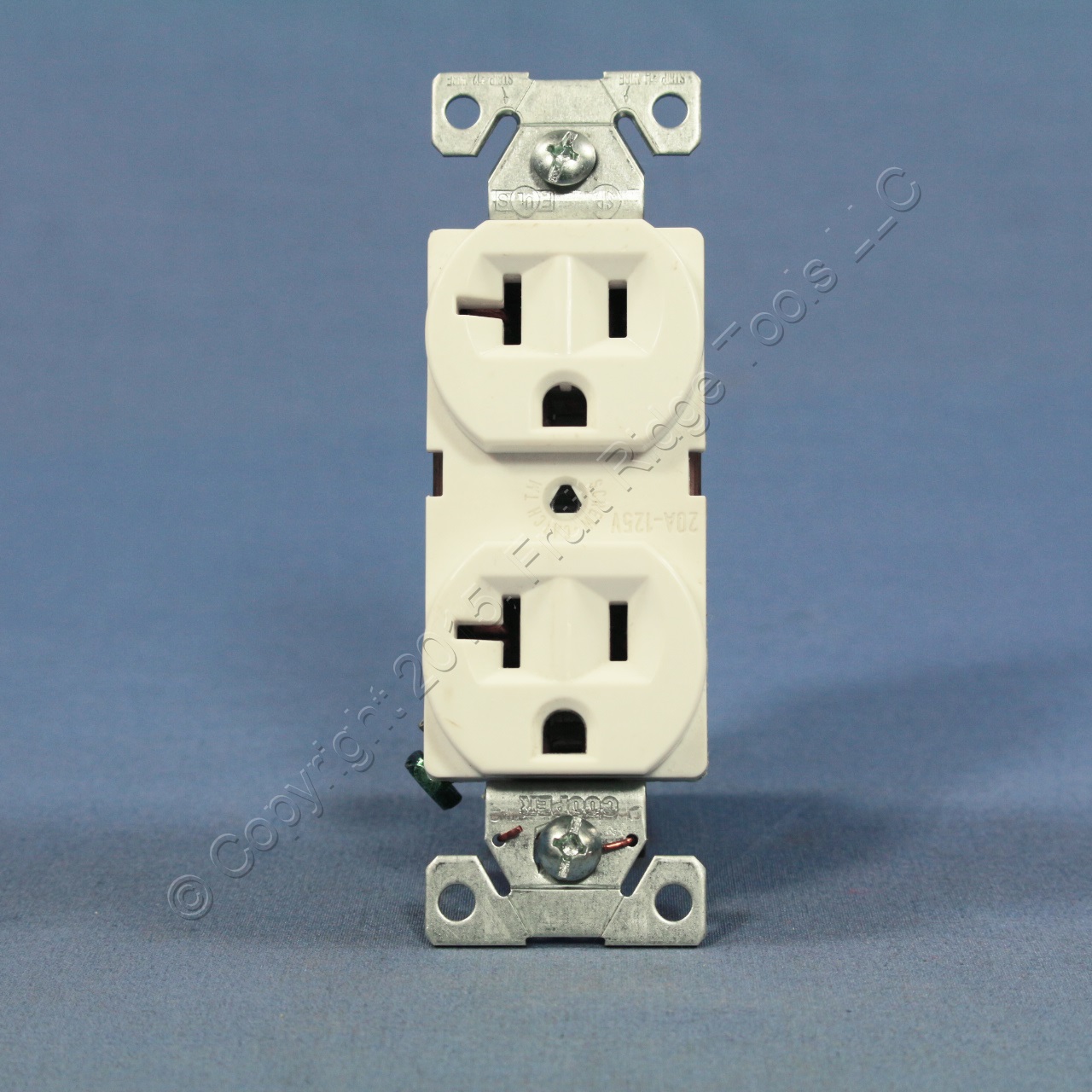 Cooper White COMMERCIAL Duplex Outlet Receptacle NEMA 520R 20A 125V