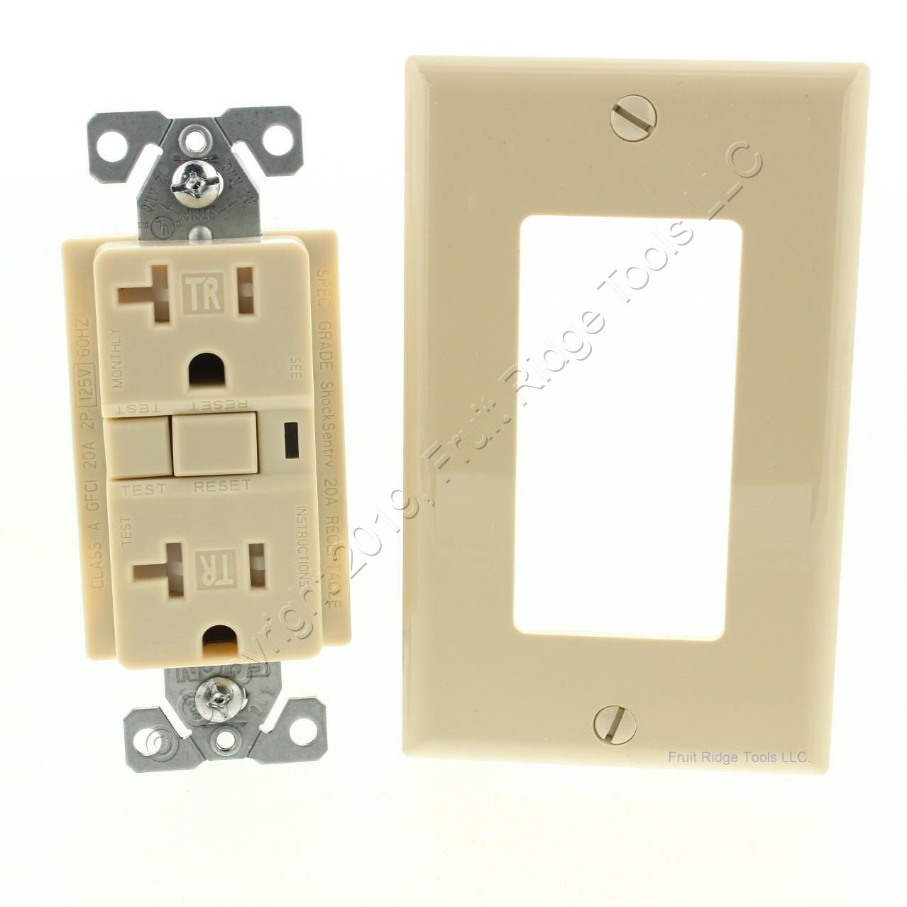 New Cooper Ivory Tamper Resistant GFCI GFI Outlets NEMA 520R 20A