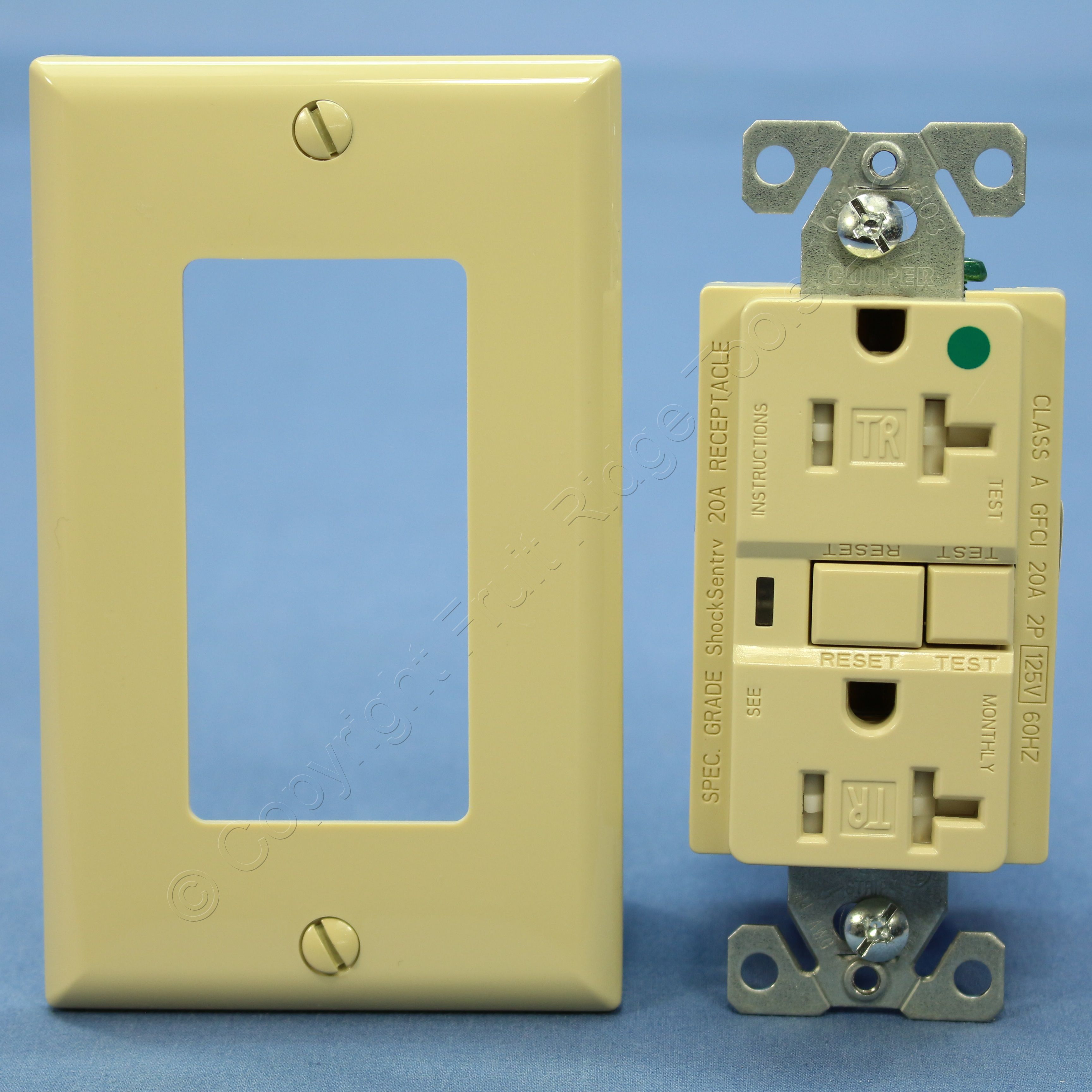 Cooper Ivory Tamper Resistant Hospital GFCI GFI Outlet NEMA 520R 20A
