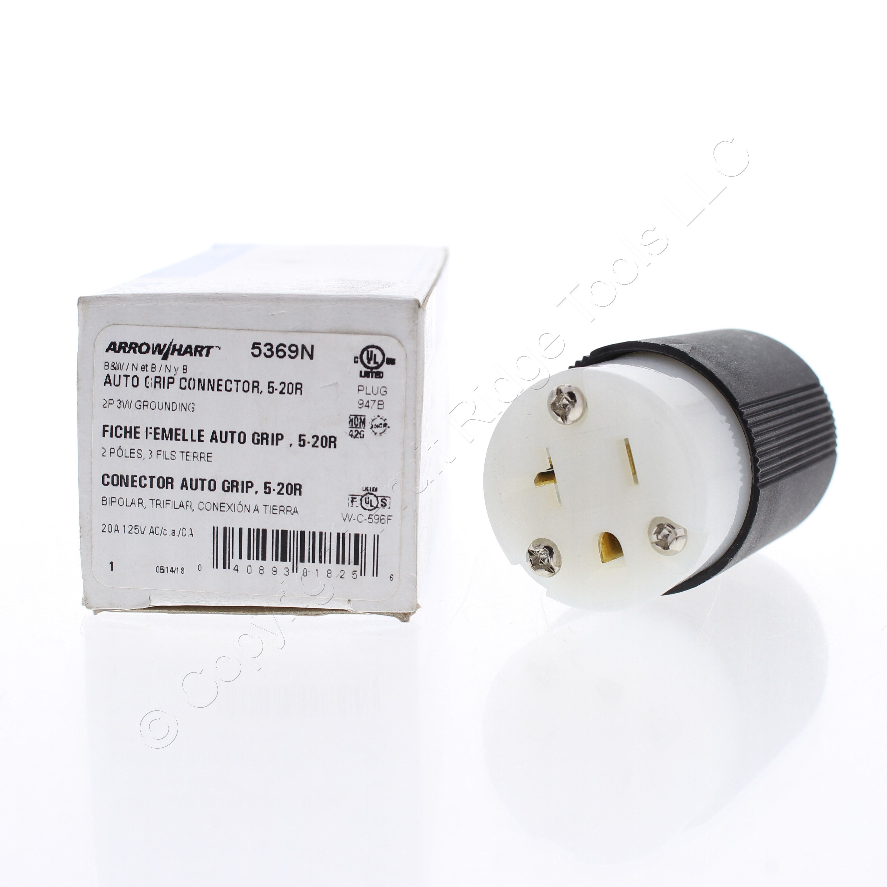 naaa Eaton INDUSTRIAL Straight Blade Connector Plug NEMA 5-20R 5-20 20A