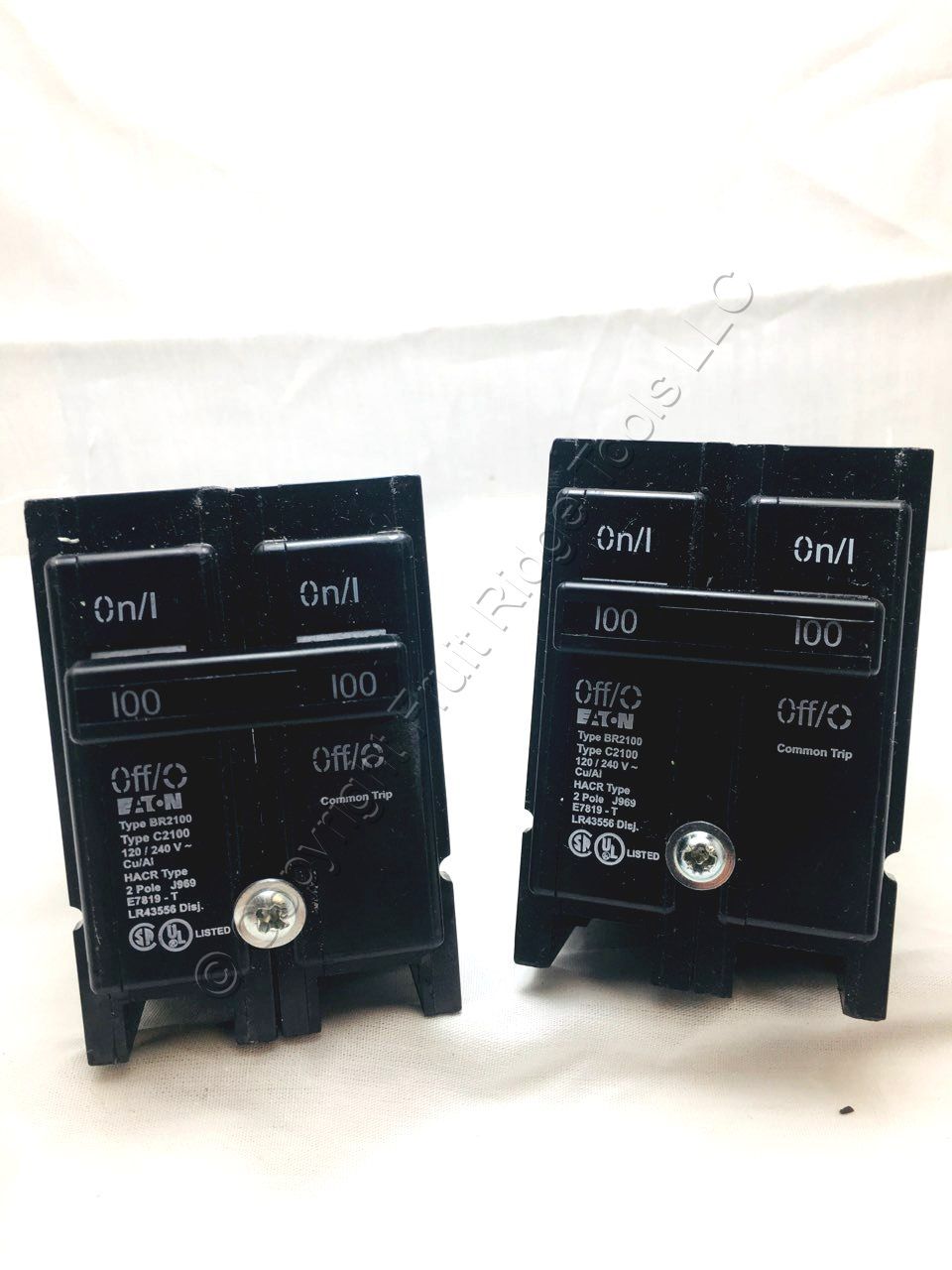 2 Eaton BR2100 2-Pole BR Circuit Breakers 100A Westinghouse Challenger ...