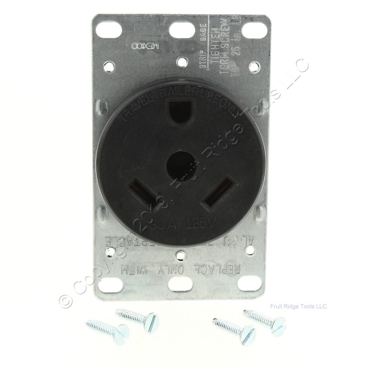 New Eaton RV Travel Trailer Power Receptacle Outlet NEMA TT30R 30A