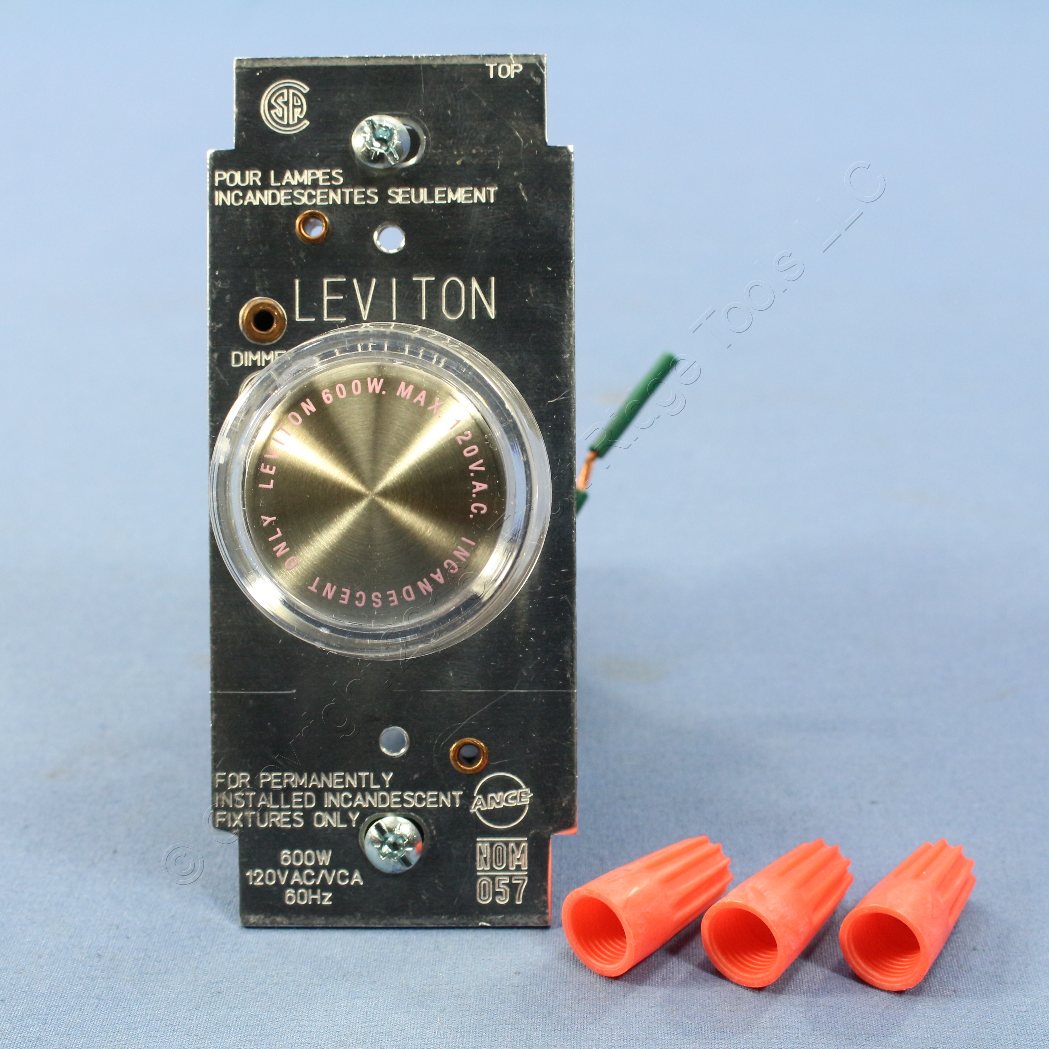 GE Clear Single Pole LIGHTED Rotary Dimmer Switch Push ON/OFF 600W