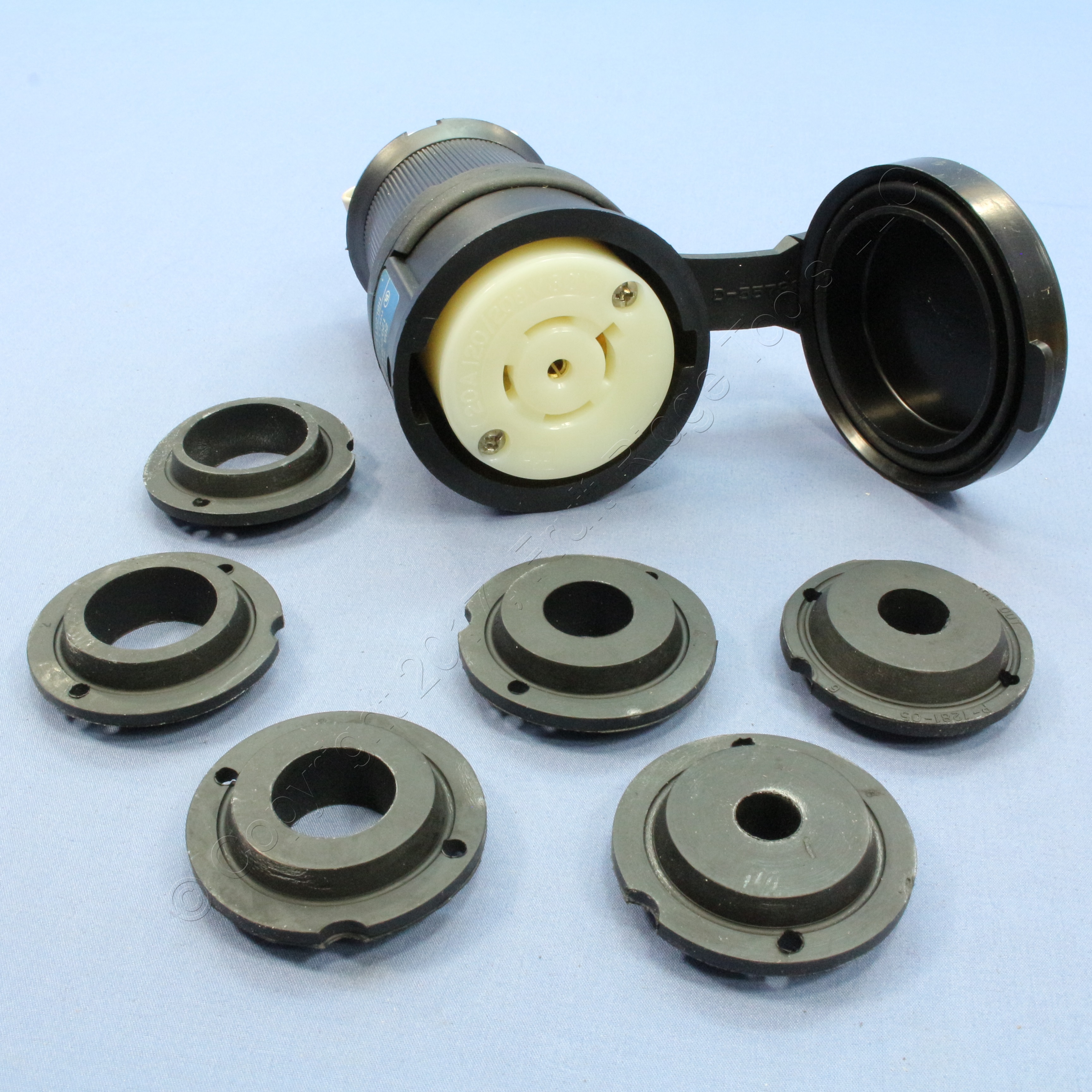 Plugs 20 amp L2120R 5Wire Grounding Hubbell Wiring Systems HBL2513SW TwistLock Watertight