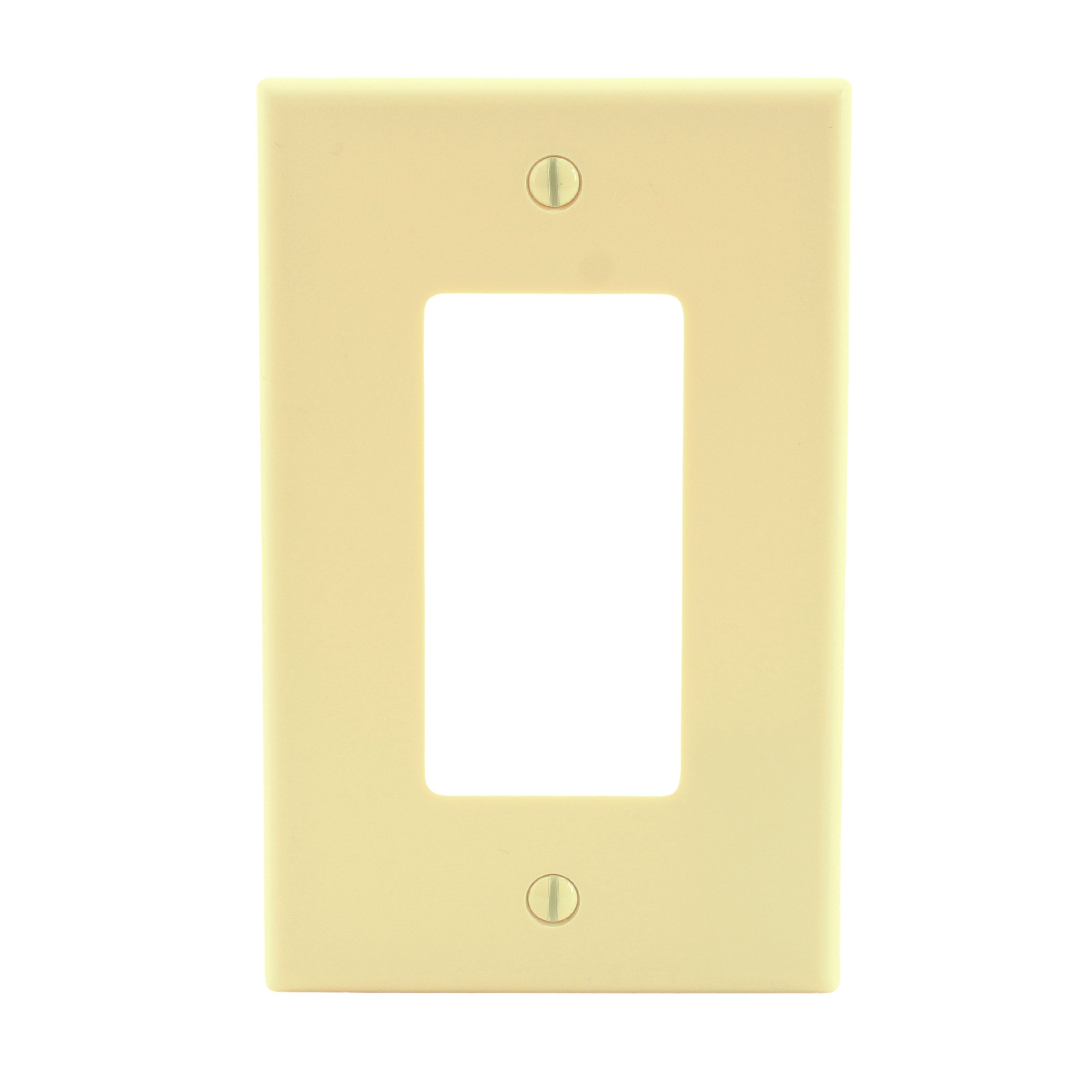 Hubbell PJ26I Ivory 1-Gang Decorator Unbreakable Mid-Size GFCI Switch Cover