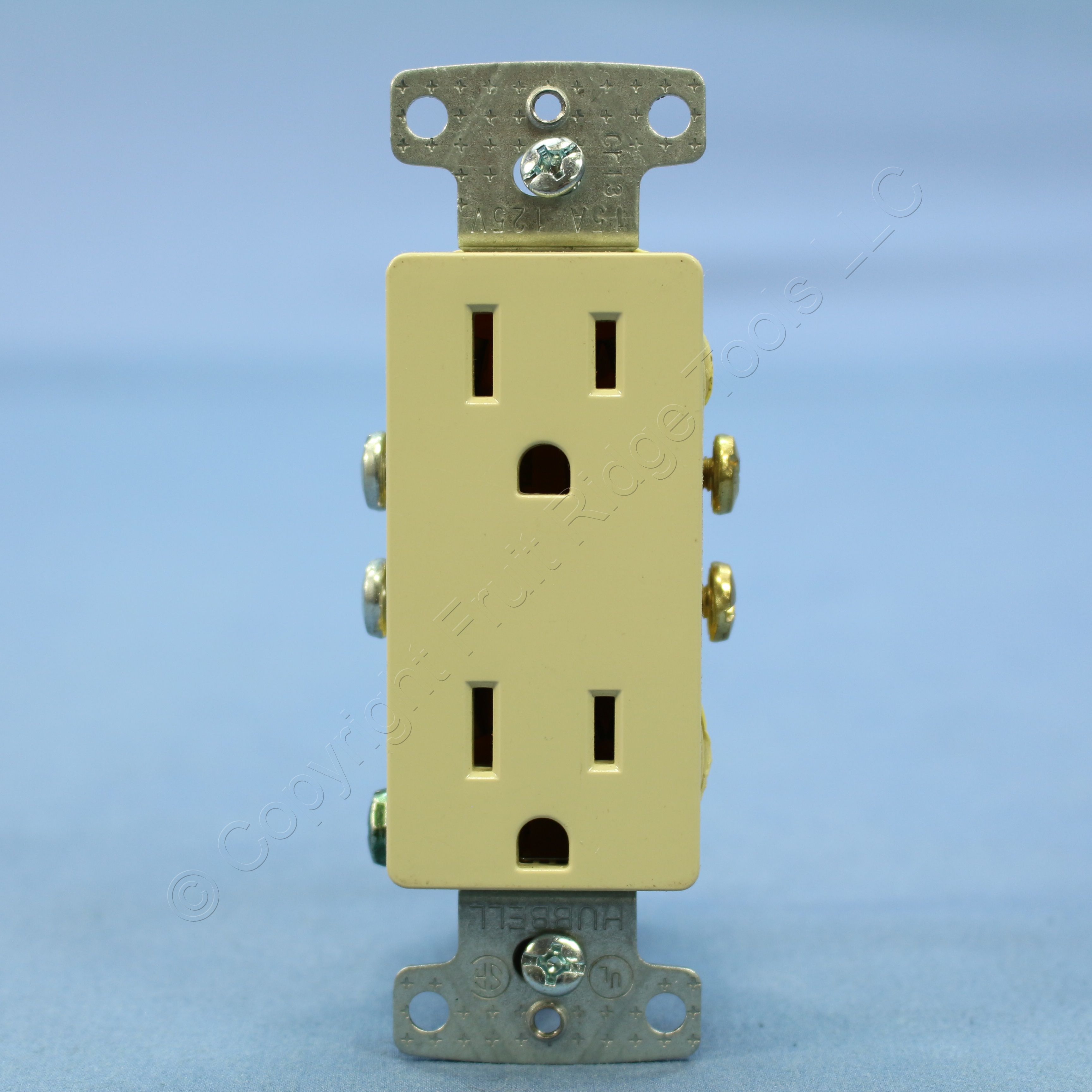 Hubbell Ivory Residential Decorator Receptacle Outlet 5-15R 15A 125V ...