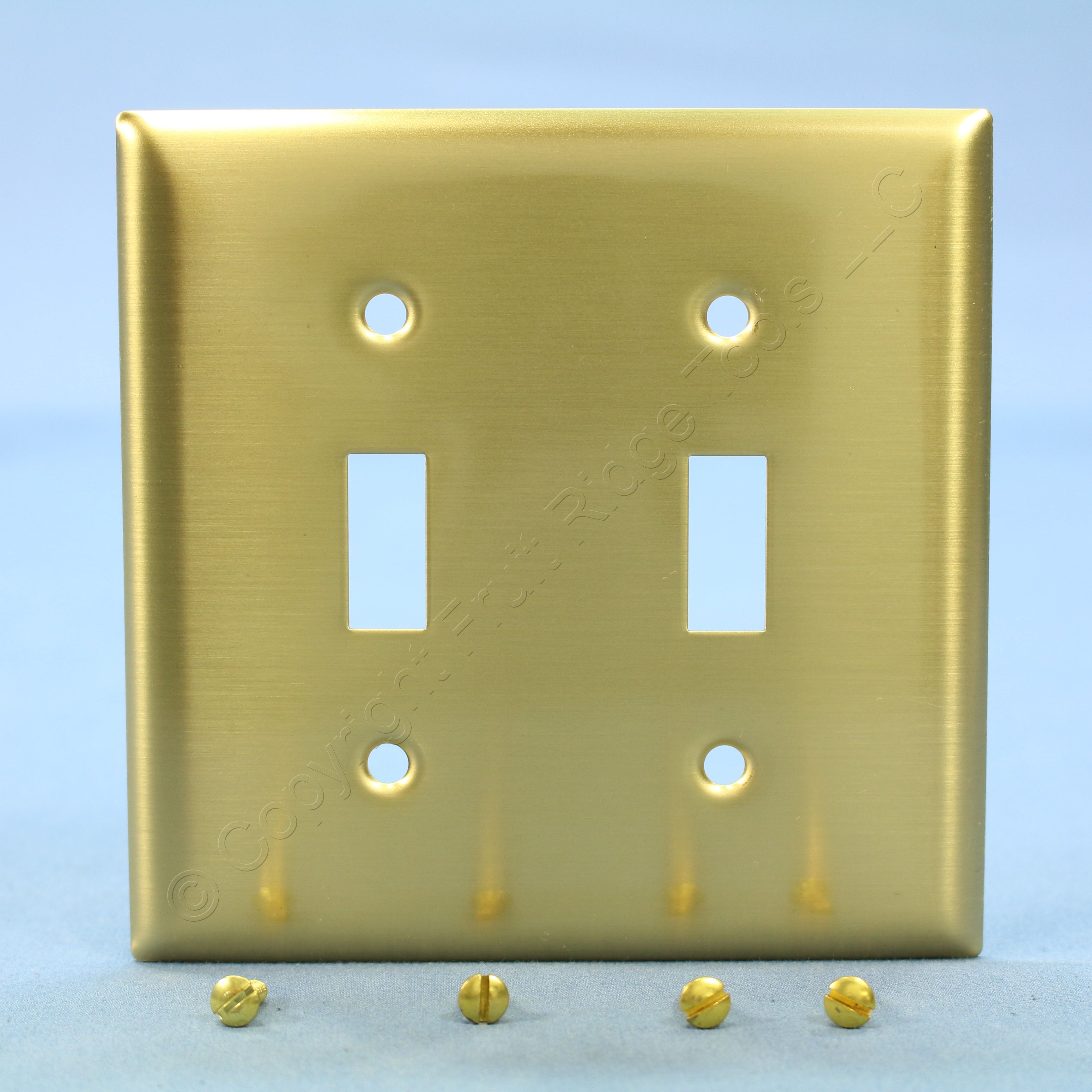 Hubbell Smooth Metal Brass 2Gang Toggle Switch Cover Wallplate Switchplate S2 eBay