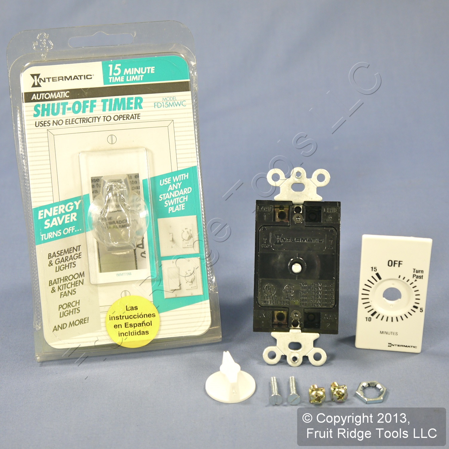 Intermatic White Automatic 15Minute Spring Loaded AutoOff Wall Timer