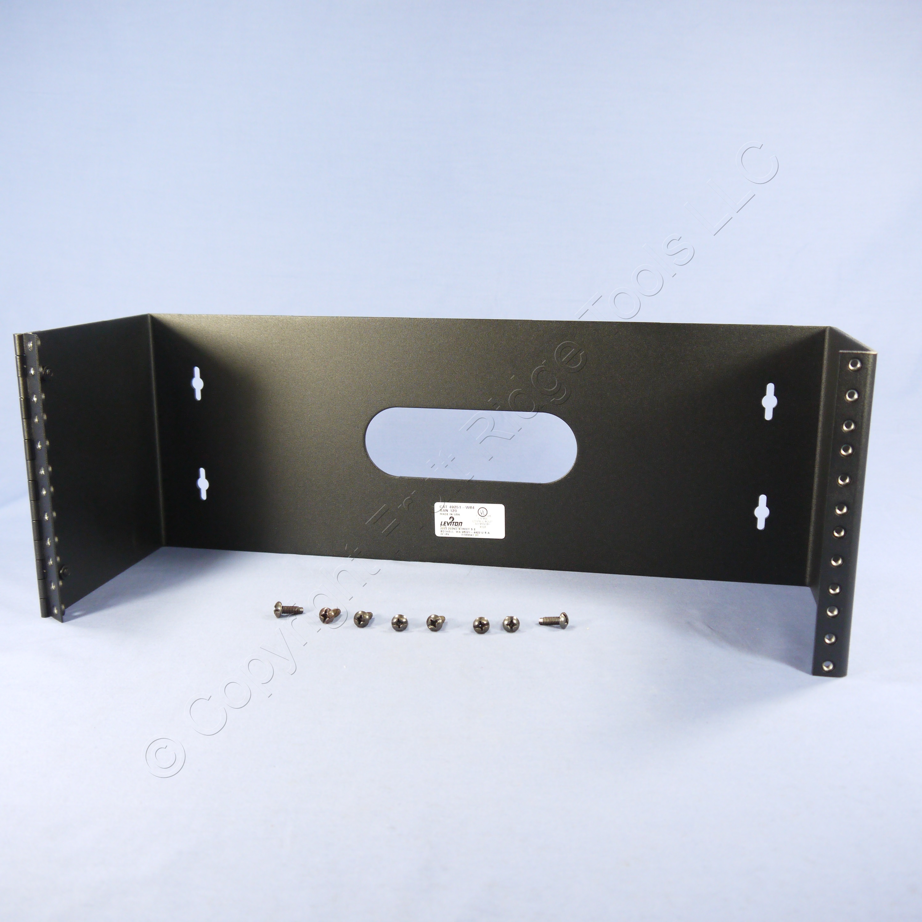 Leviton Hinged WallMount Patch Panel Bracket 4Position 7"x6"x19" 4U
