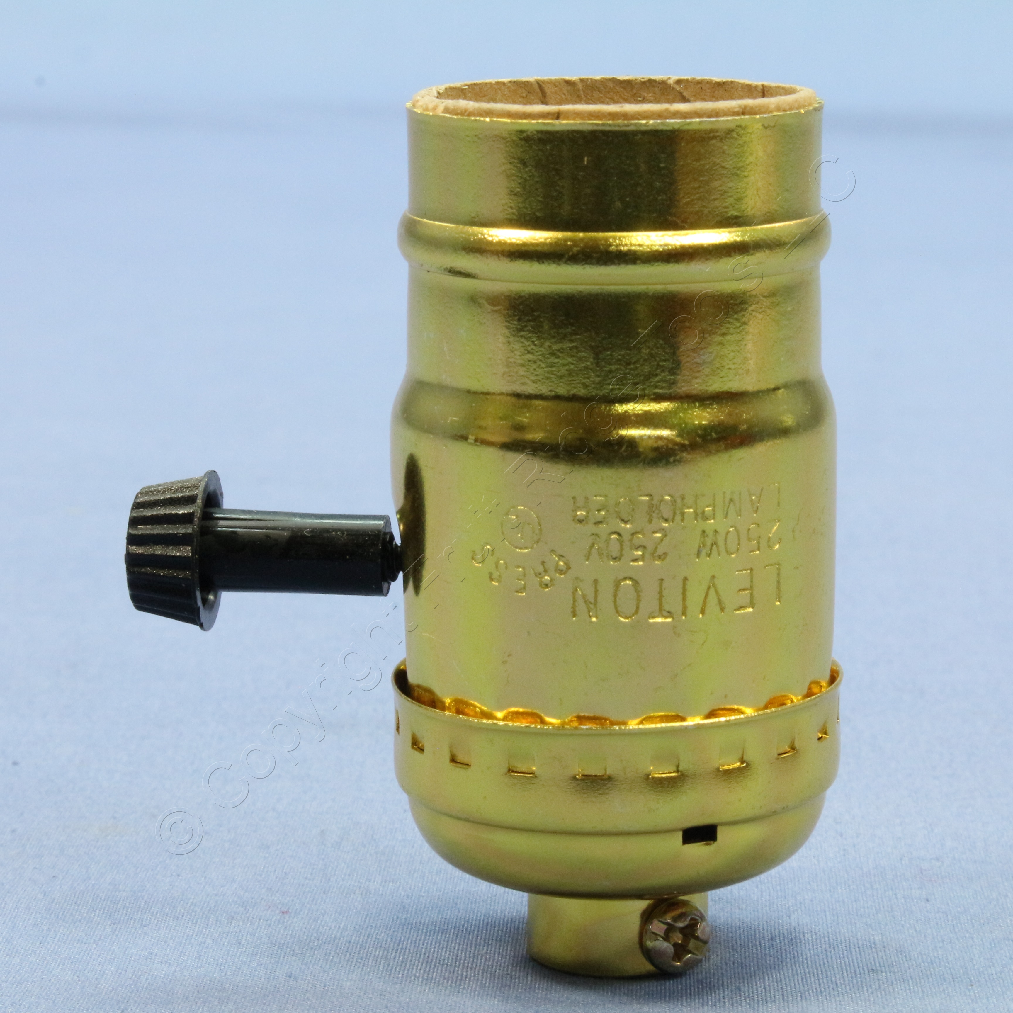 Leviton Turn Knob 3Way Light Socket Brass Lamp Holder 250W Electrolier