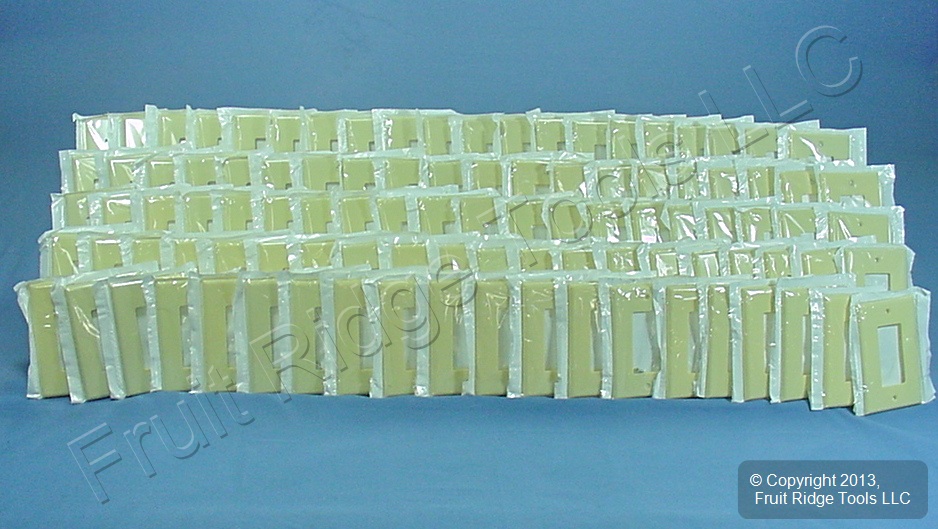 Leviton 80601-I Ivory 1-Gang Decora GFCI Plastic Midway Wallplate Covers 100pcs