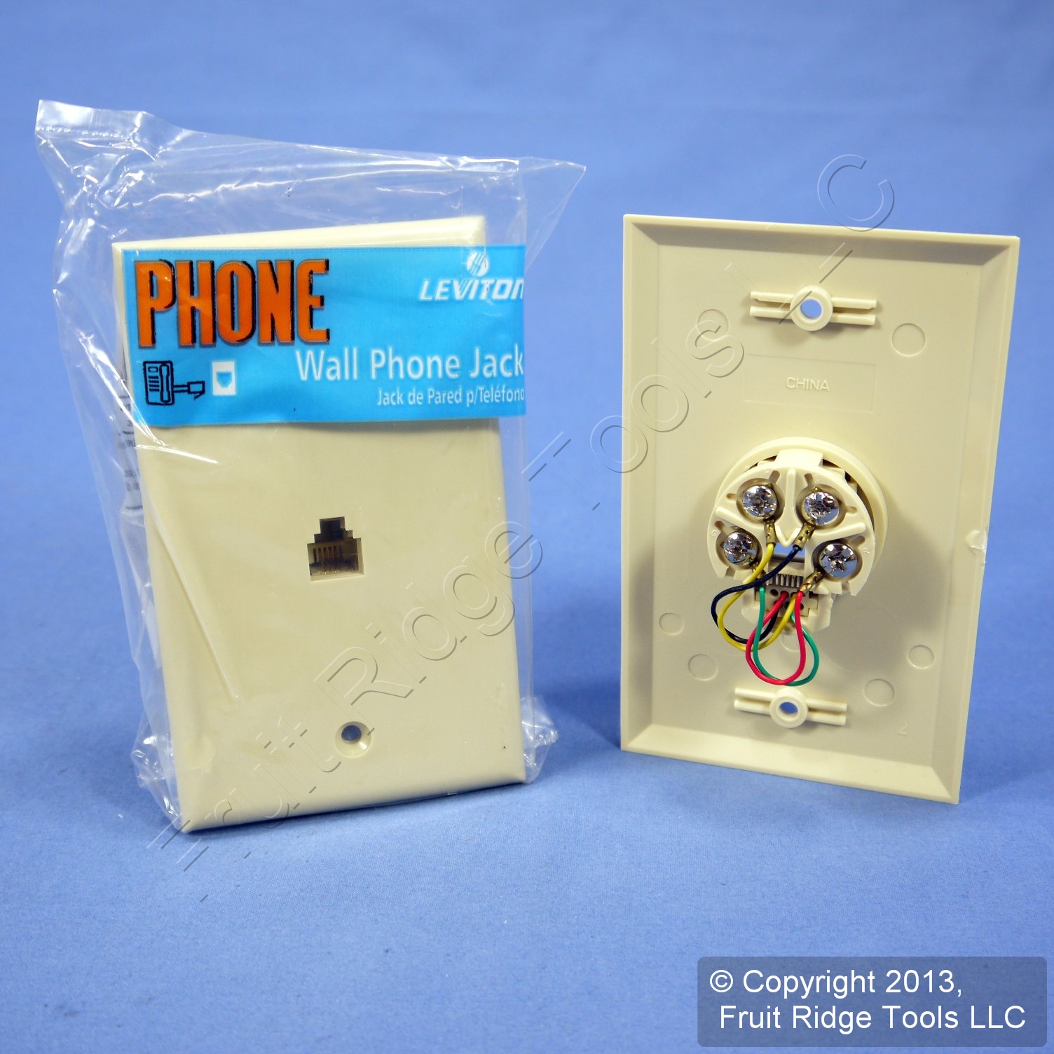 5 LEVITON IVORY 4 Wire Phone Jack Wallplates RJ11 Modular Telephone 