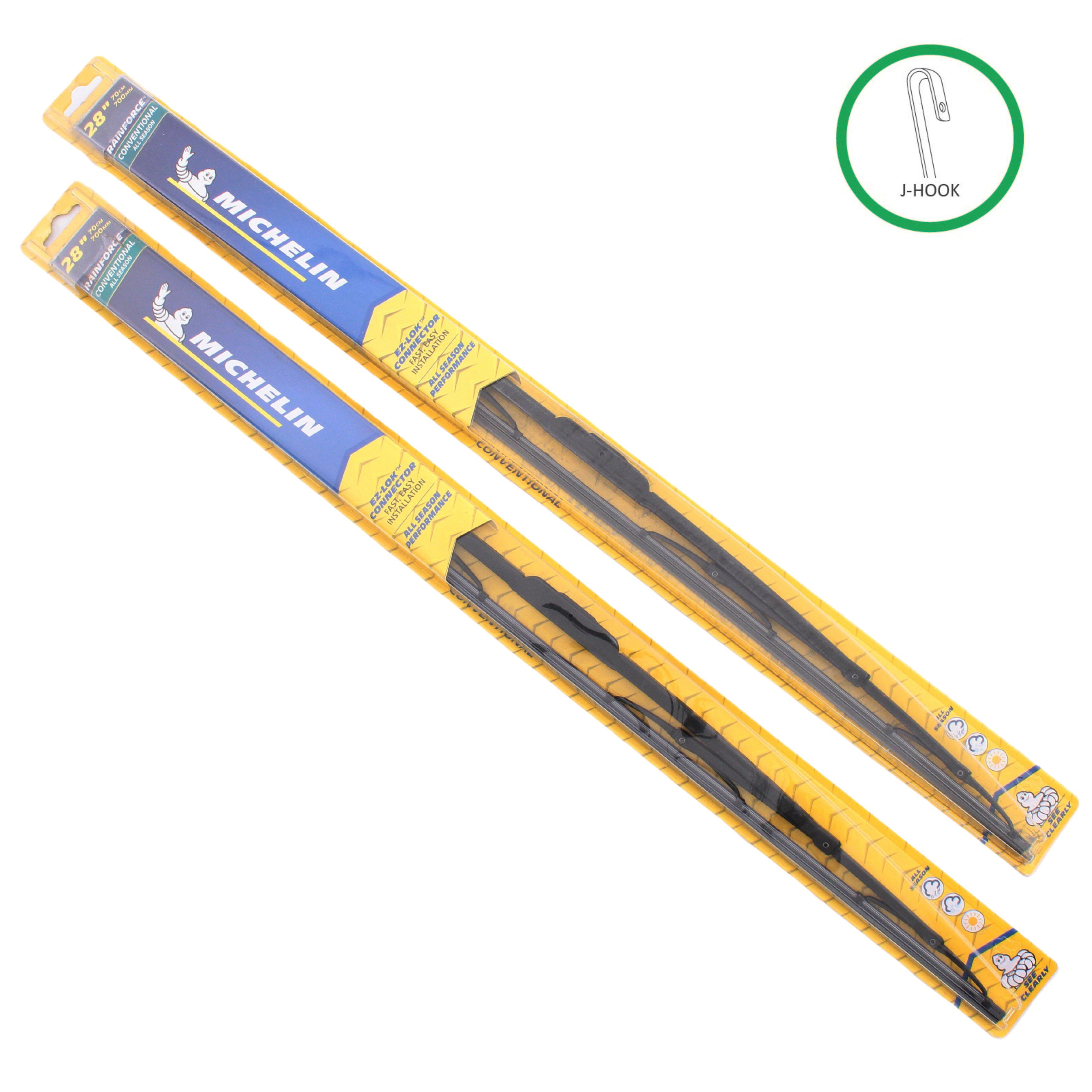 2 Michelin 28" RainForce All Weather Performance Series Wiper Blades Steel Frame