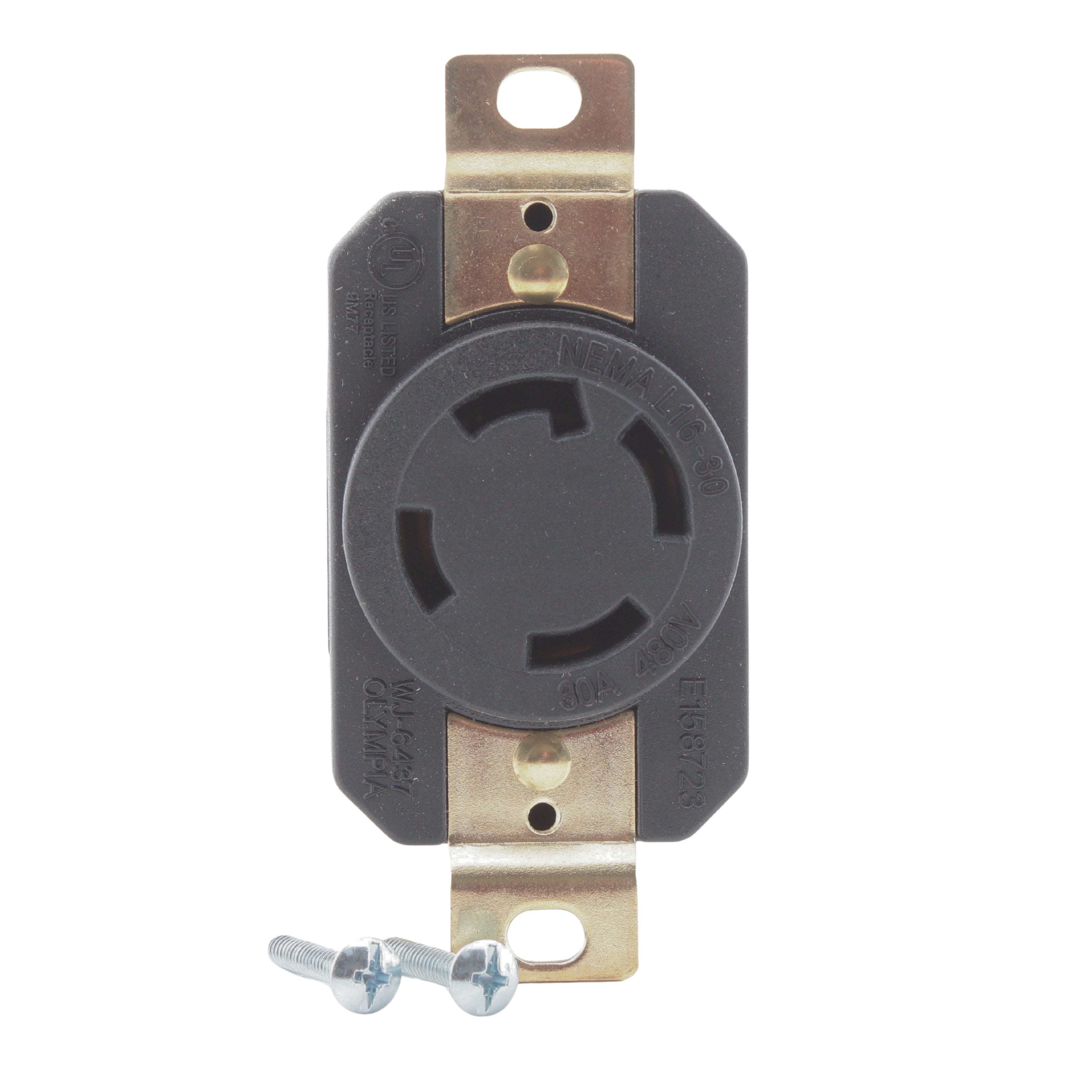 Morris 20471 Twist Turn Locking Receptacle Outlet NEMA L16-30R 30A