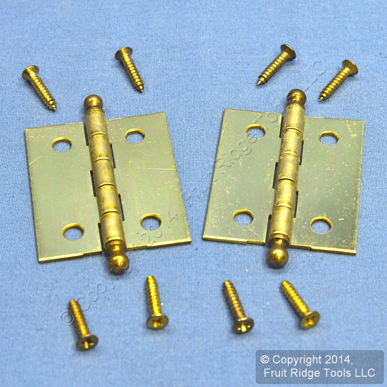 2 Solid Brass 1.5"x11/4" Ball Tip Small Chest Craft Jewelry Box Hinges