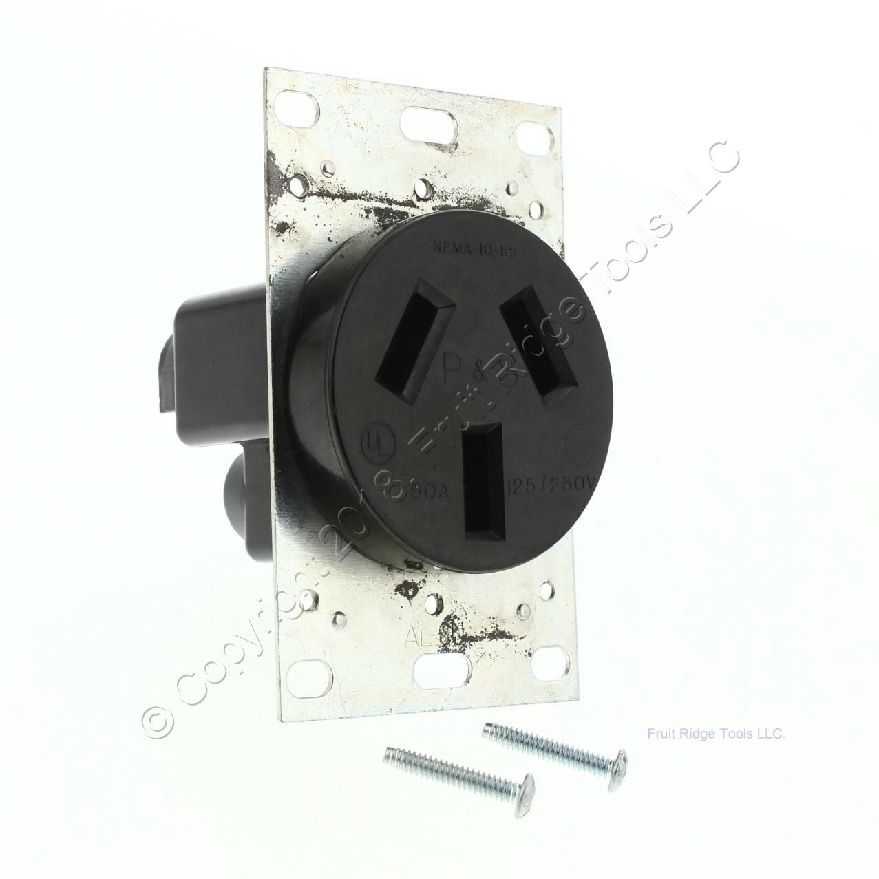 Pass and Seymour NonGrounding Flush Receptacle 3Pole 3Wire 50A 125/250V 3855 eBay