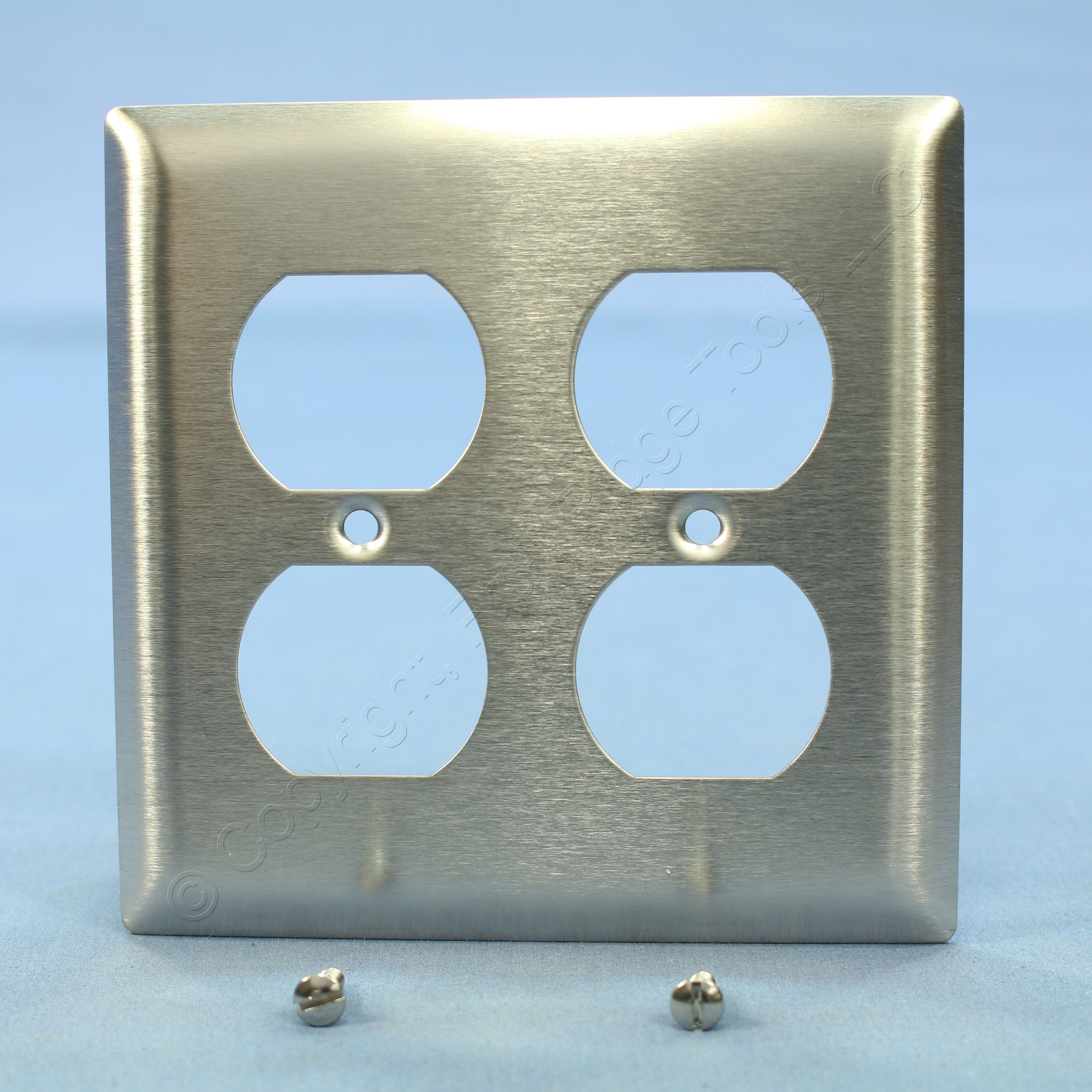 PS Type 302 Stainless Steel 2Gang Duplex Receptacle Wallplate Outlet Cover SS82 eBay
