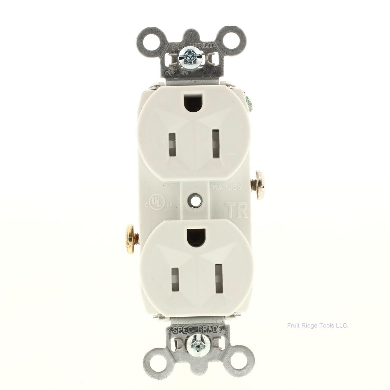 P&S White TAMPER RESISTANT Duplex Outlet Receptacle NEMA 515R 15A 125V