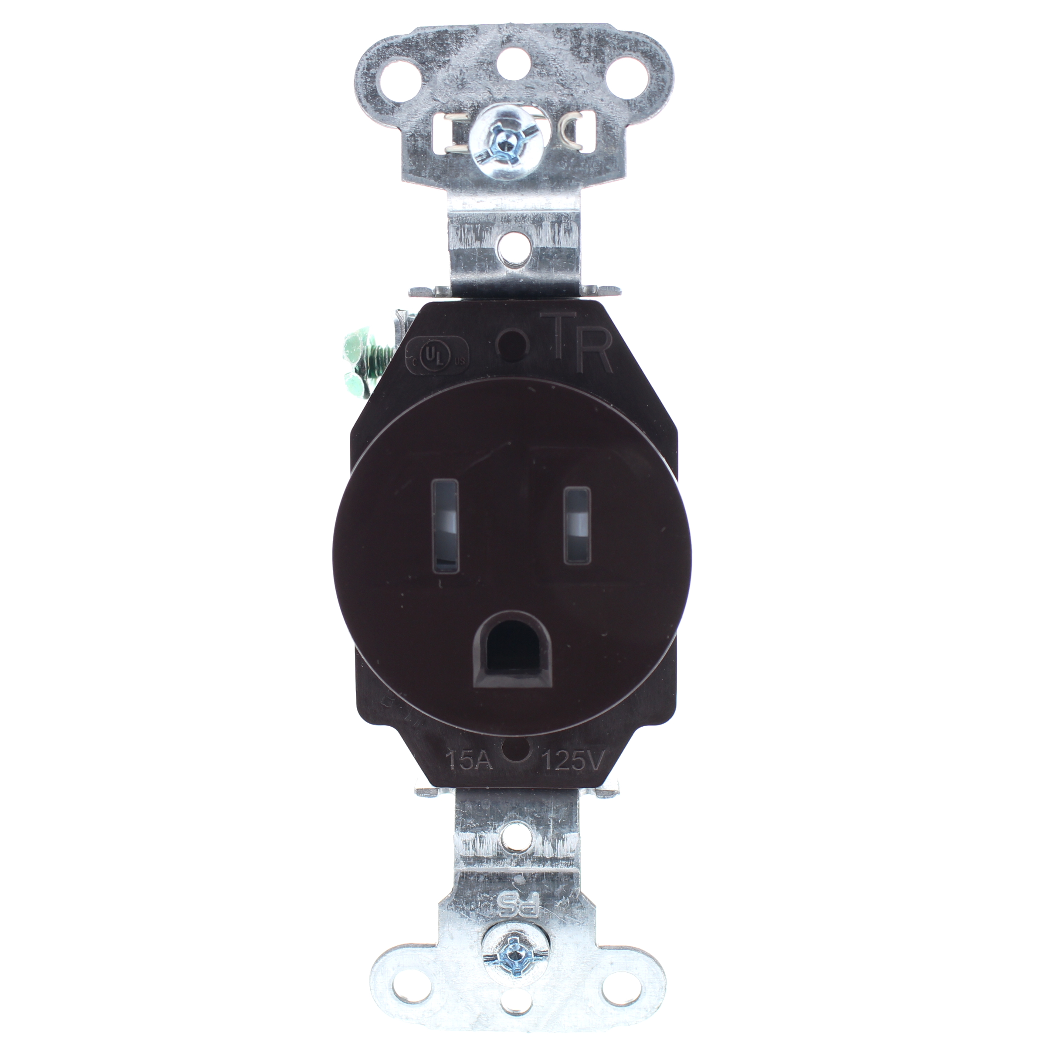 P&S Brown Tamper Resistant Commercial Single Receptacle Outlet 15A 125V