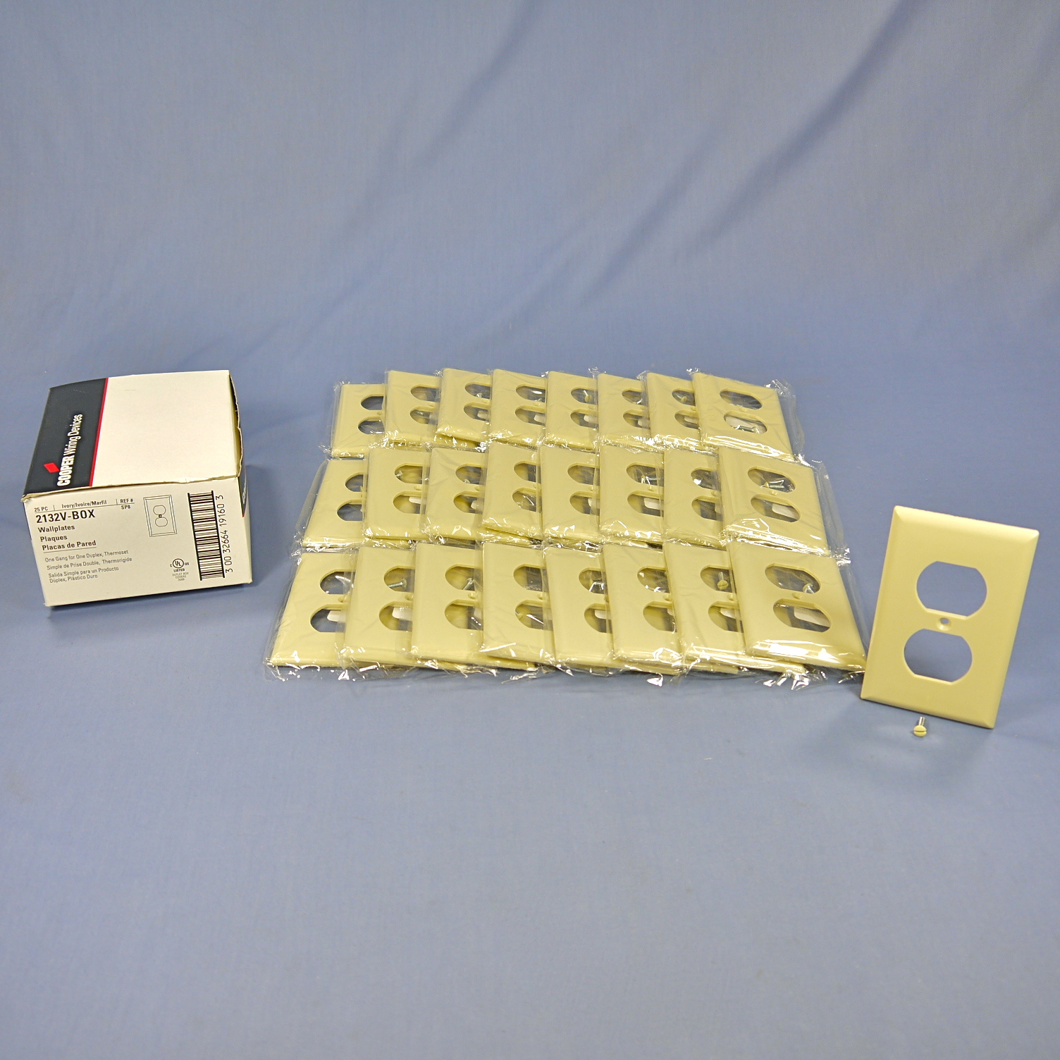 Cooper 2132V Ivory 1-Gang Outlet Cover Duplex Receptacle Thermoset Covers 25pcs