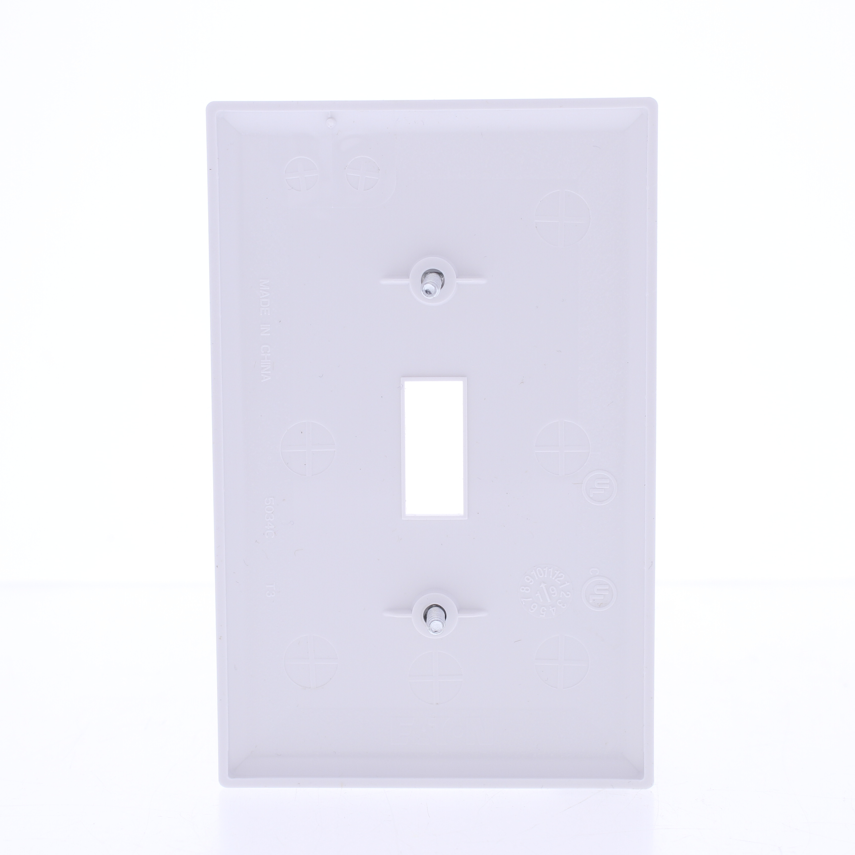 Eaton White PJ1W Mid-Size Single Gang Toggle Wallplate