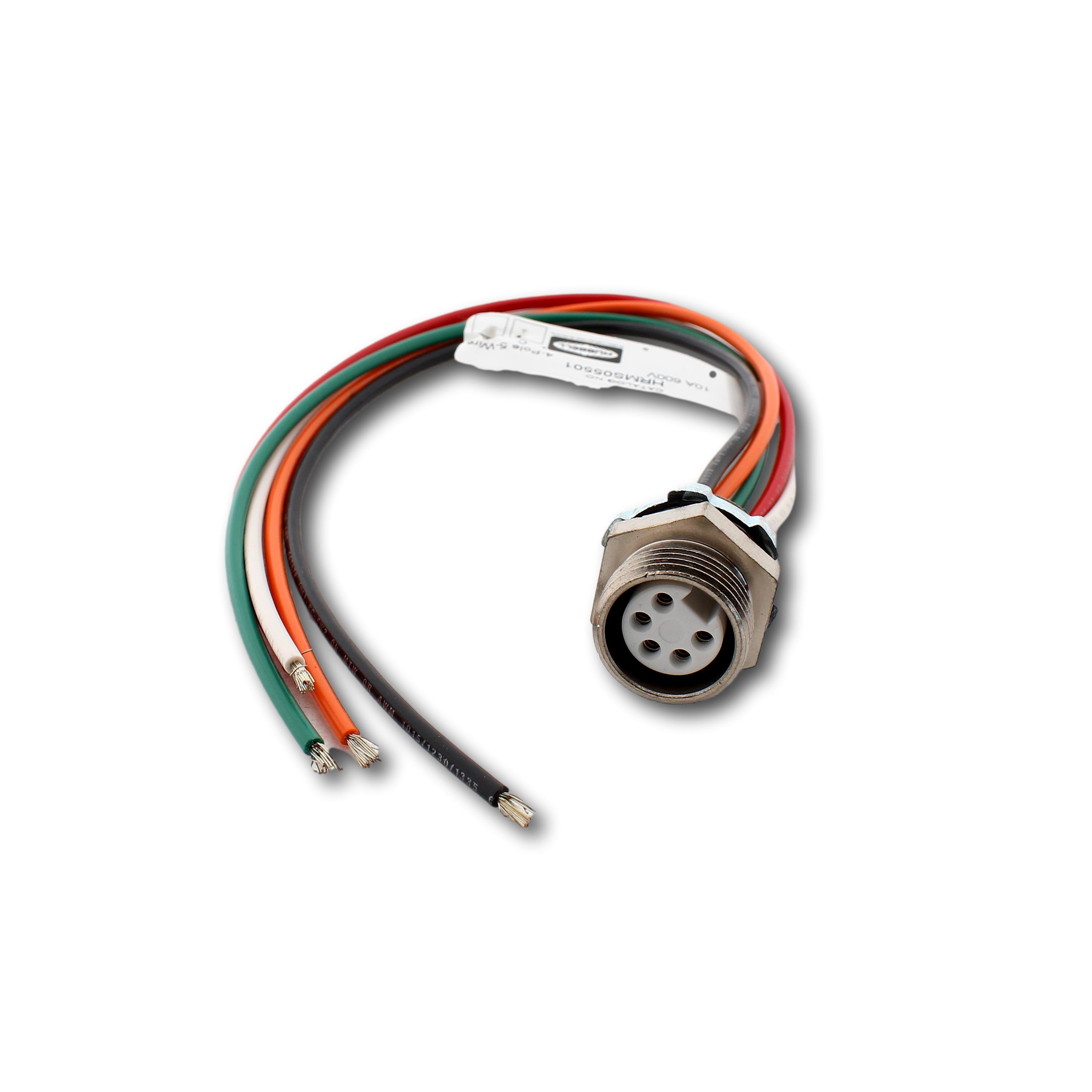 Hubbell MiniQuick Female Receptacle 4P5W Straight QuickConnect 16AWG HRMS05501
