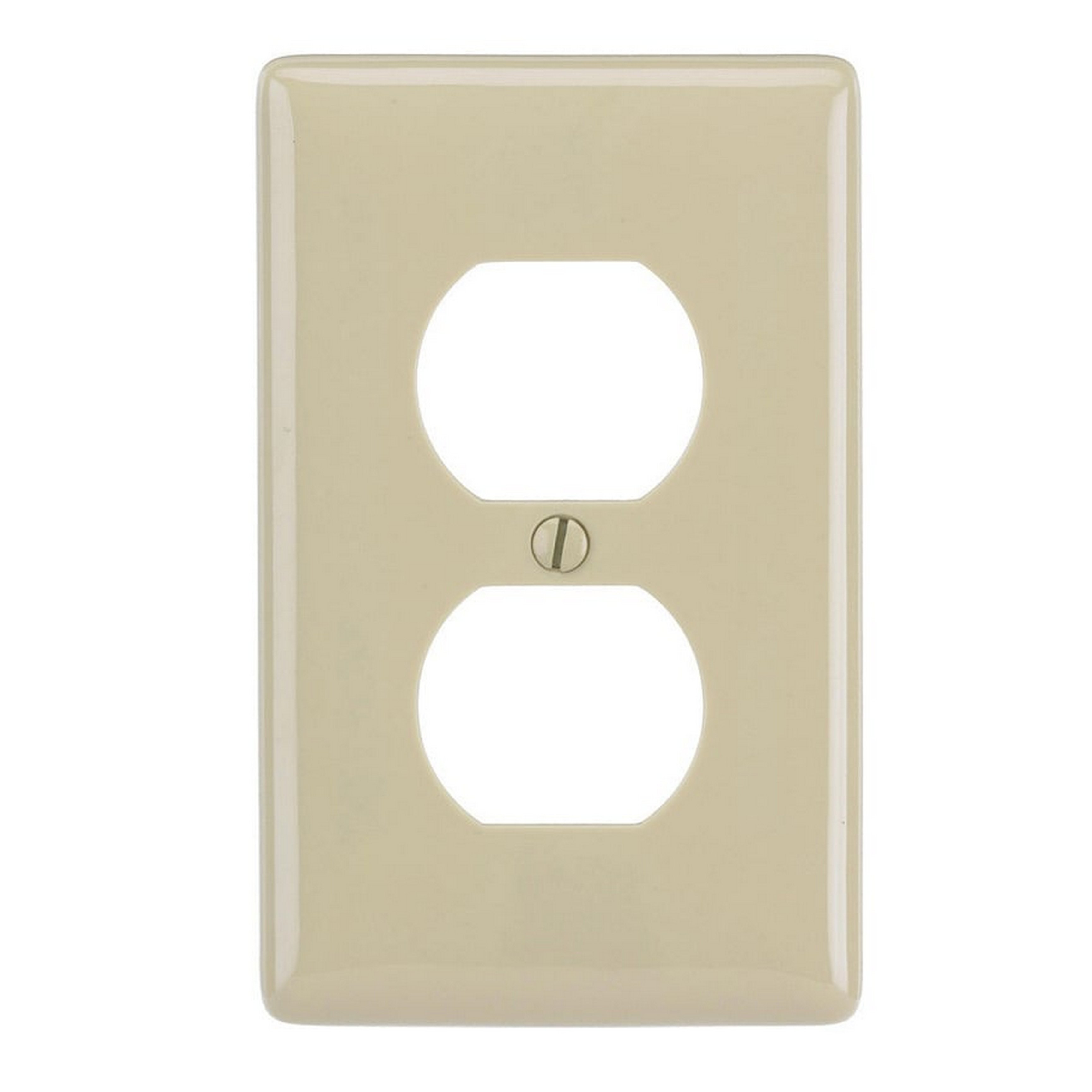 Hubbell WP8IZ Ivory 1-Gang Duplex Outlet Plastic Standard Wallplate Cover Plate