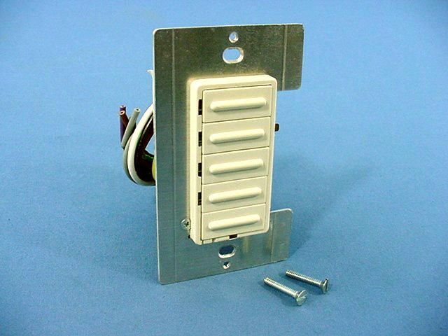 Leviton ON/OFF Preset Almond Scene Dimmer Switch MicroDim Fluorescent 17768-A