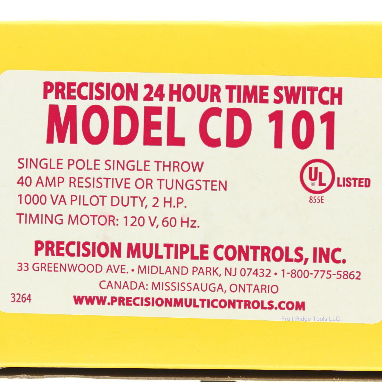 Precision CD101 Mechanical Timer 24-Hour Time Switch Single Pole Single Throw